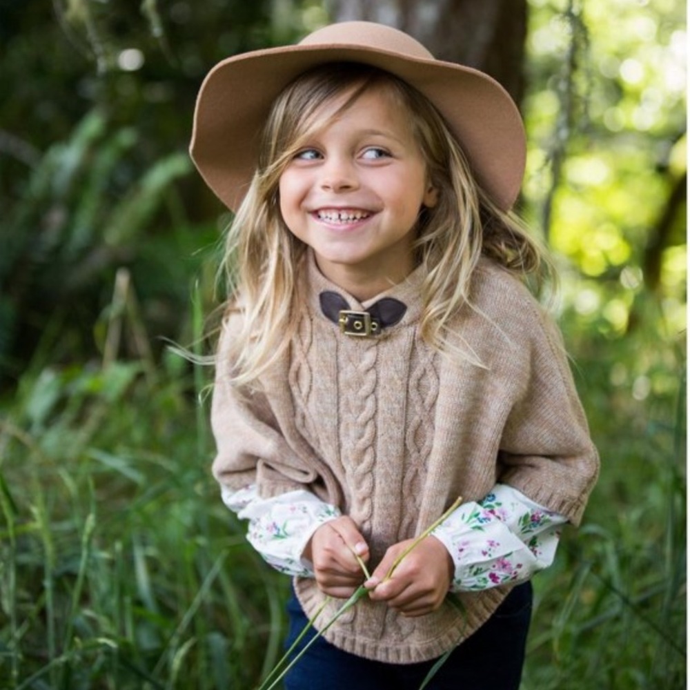 Hope & Henry Girls' Cable Sweater Cape size xs